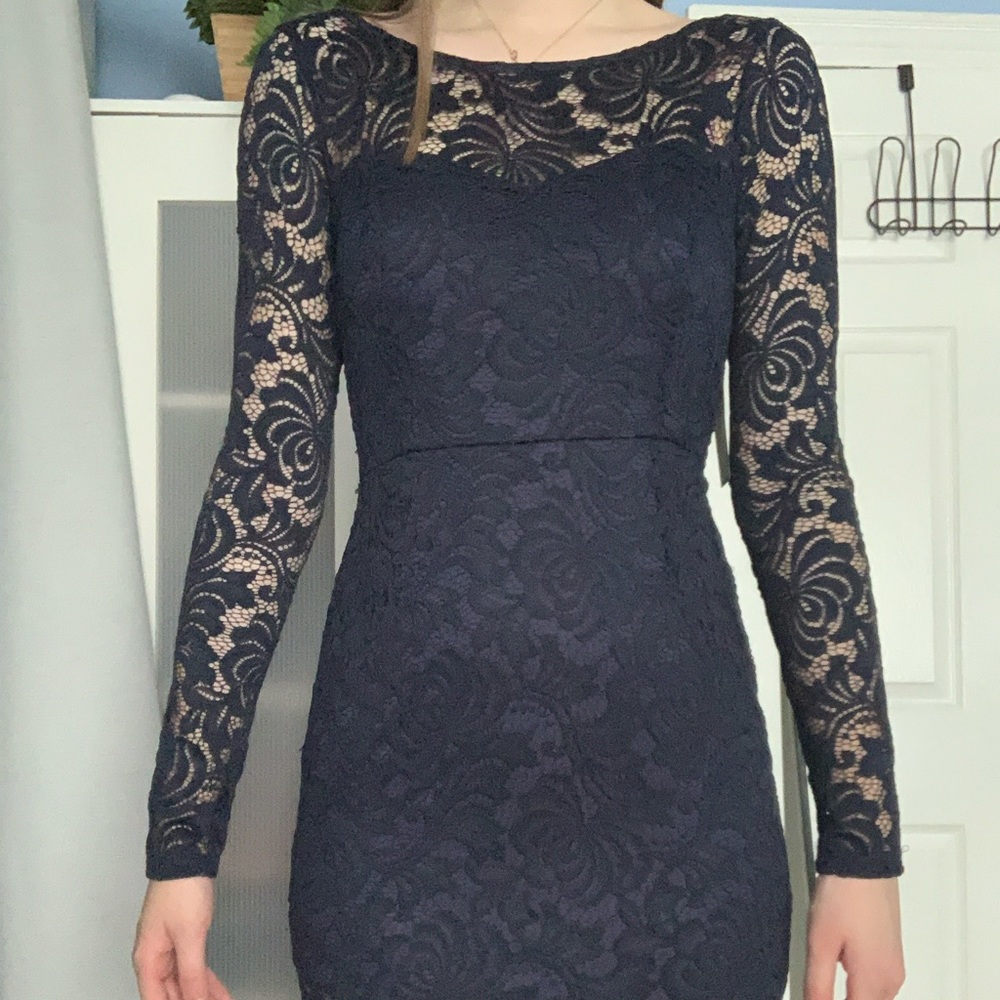 Navy lace Akira dress